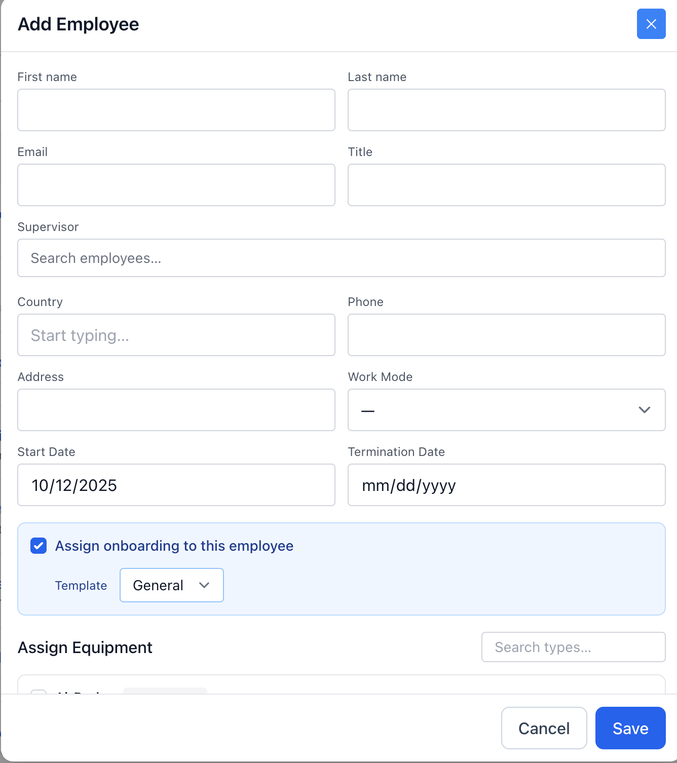 New hire readiness summary