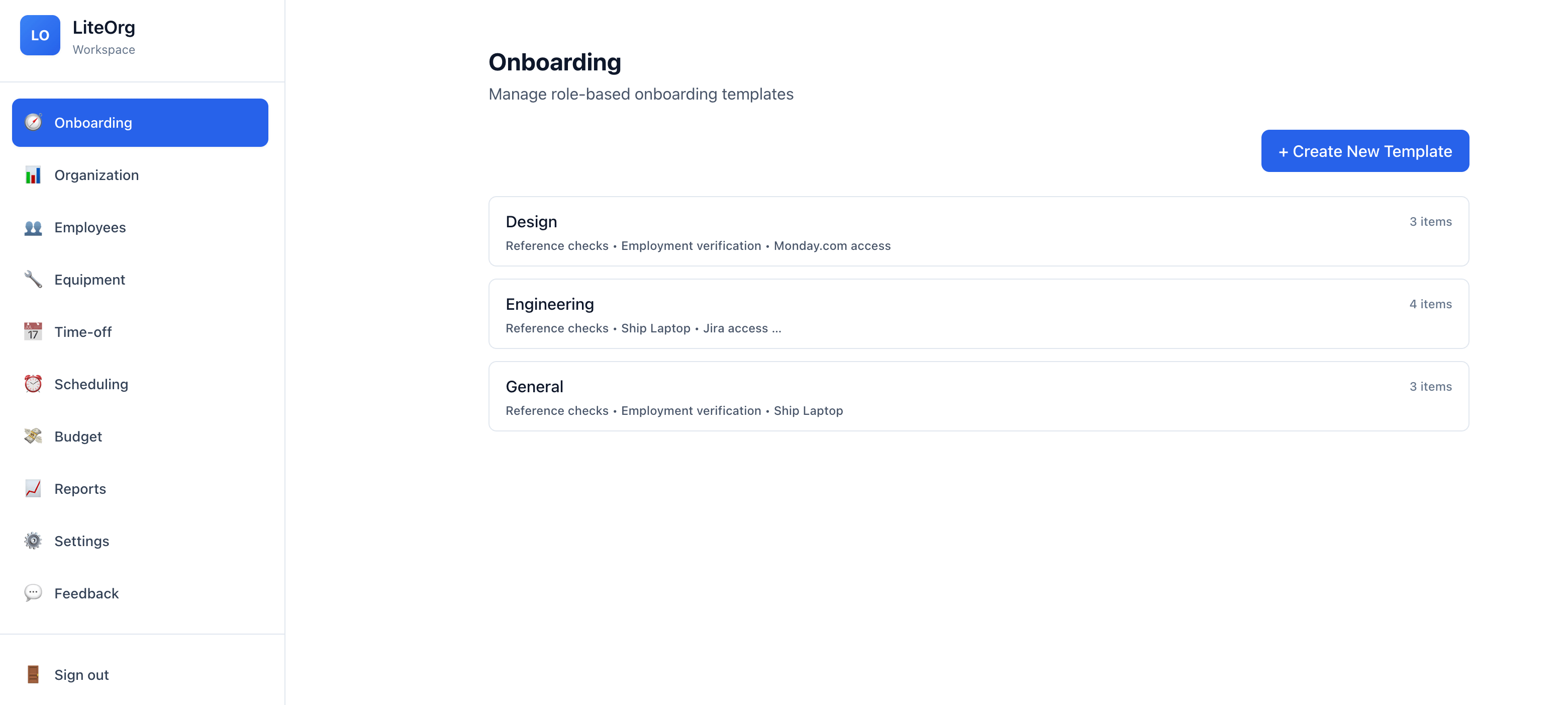 Role template checklist